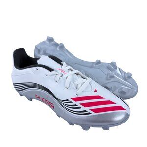Adidas F50 Messi Club FG / MG Soccer Cleats Mens Size 10 White/Lucid Red/Silver